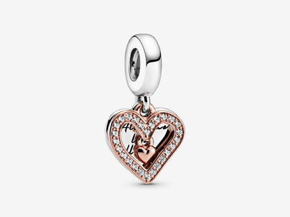 Sparkling Freehand Heart Dangle Charm