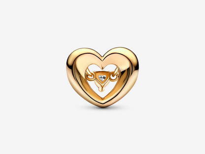 Radiant Heart & Floating Stone Charm