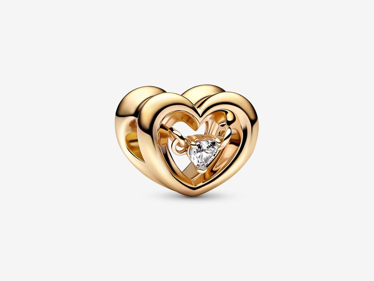 Radiant Heart & Floating Stone Charm