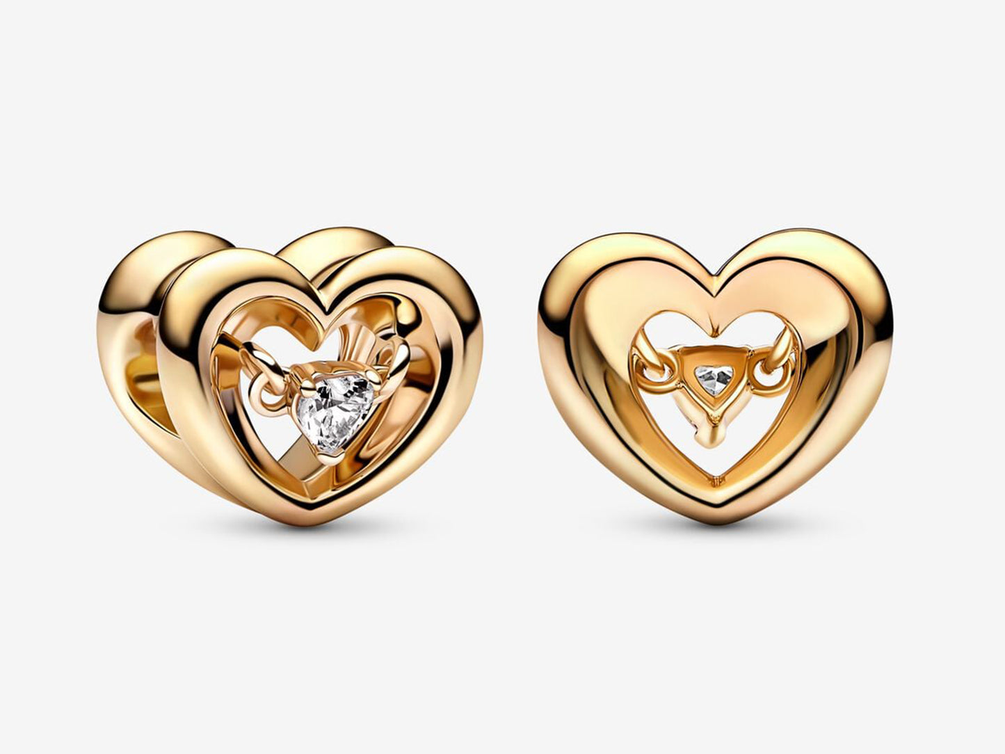 Radiant Heart & Floating Stone Charm