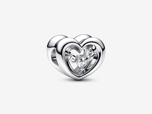 Radiant Heart & Floating Stone Charm