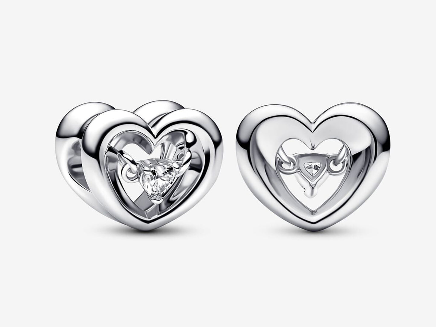Radiant Heart & Floating Stone Charm