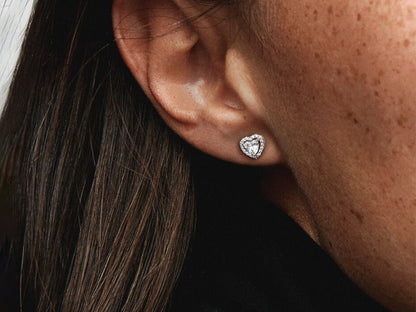 Elevated Heart Stud Earrings
