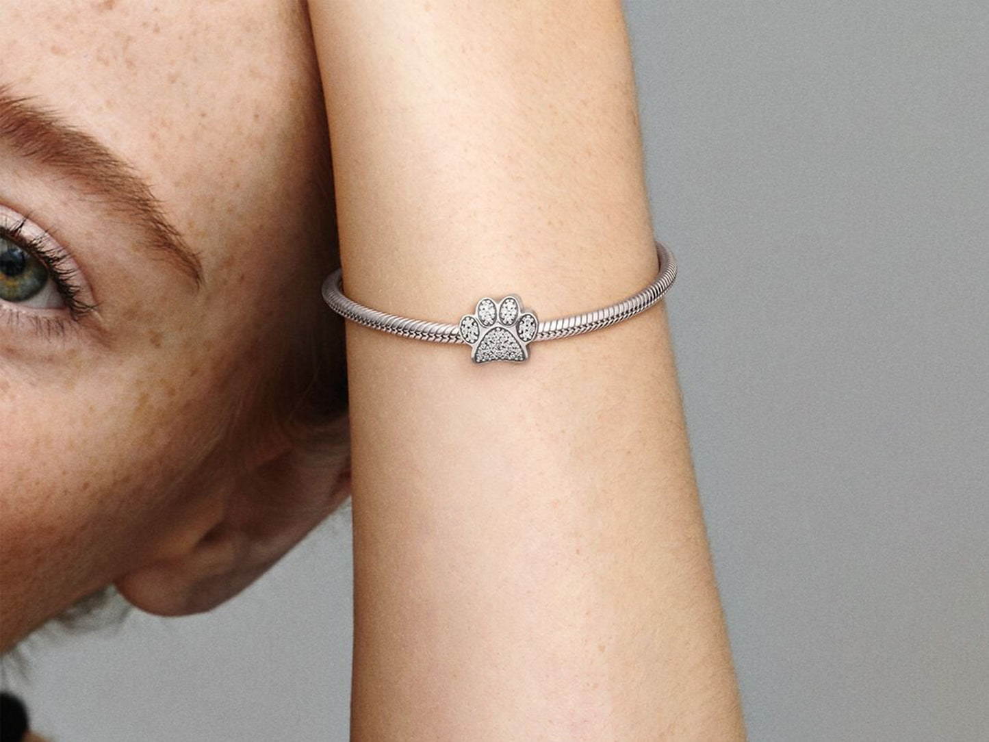 Sparkling Paw Print Charm