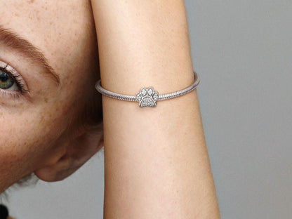 Sparkling Paw Print Charm