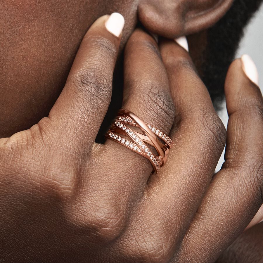 Sparkling & Polished Lines Ring
