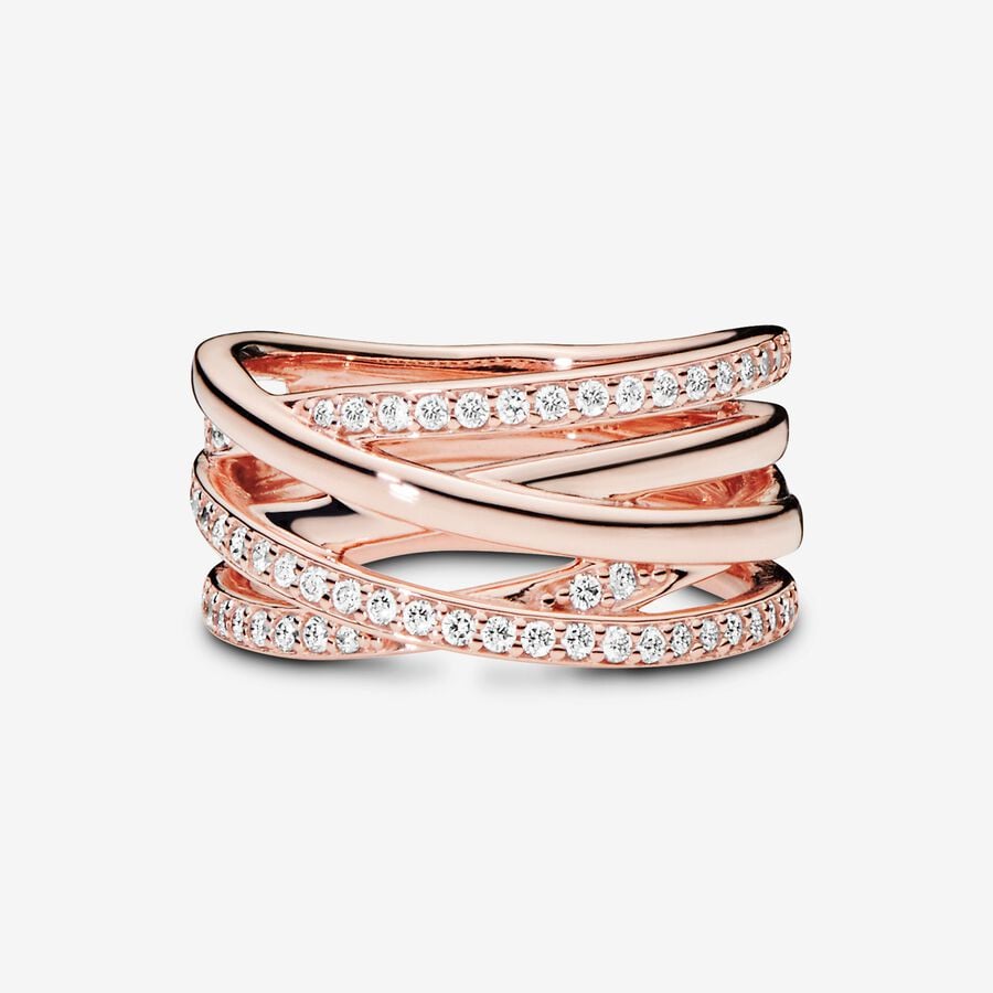 Sparkling & Polished Lines Ring