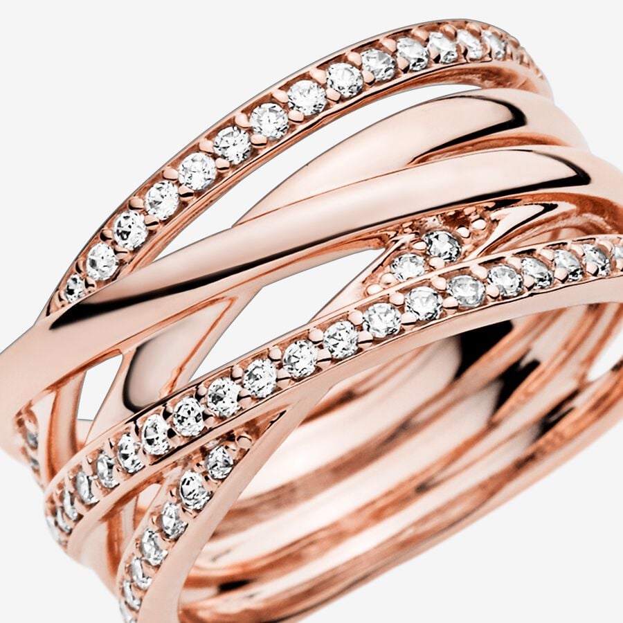 Sparkling & Polished Lines Ring