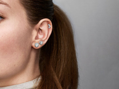 Round Sparkle Stud Earrings