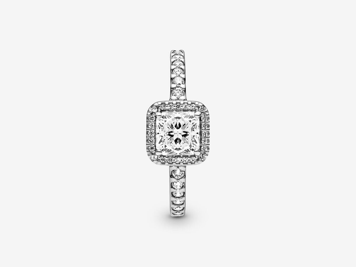 Square Sparkle Halo Ring
