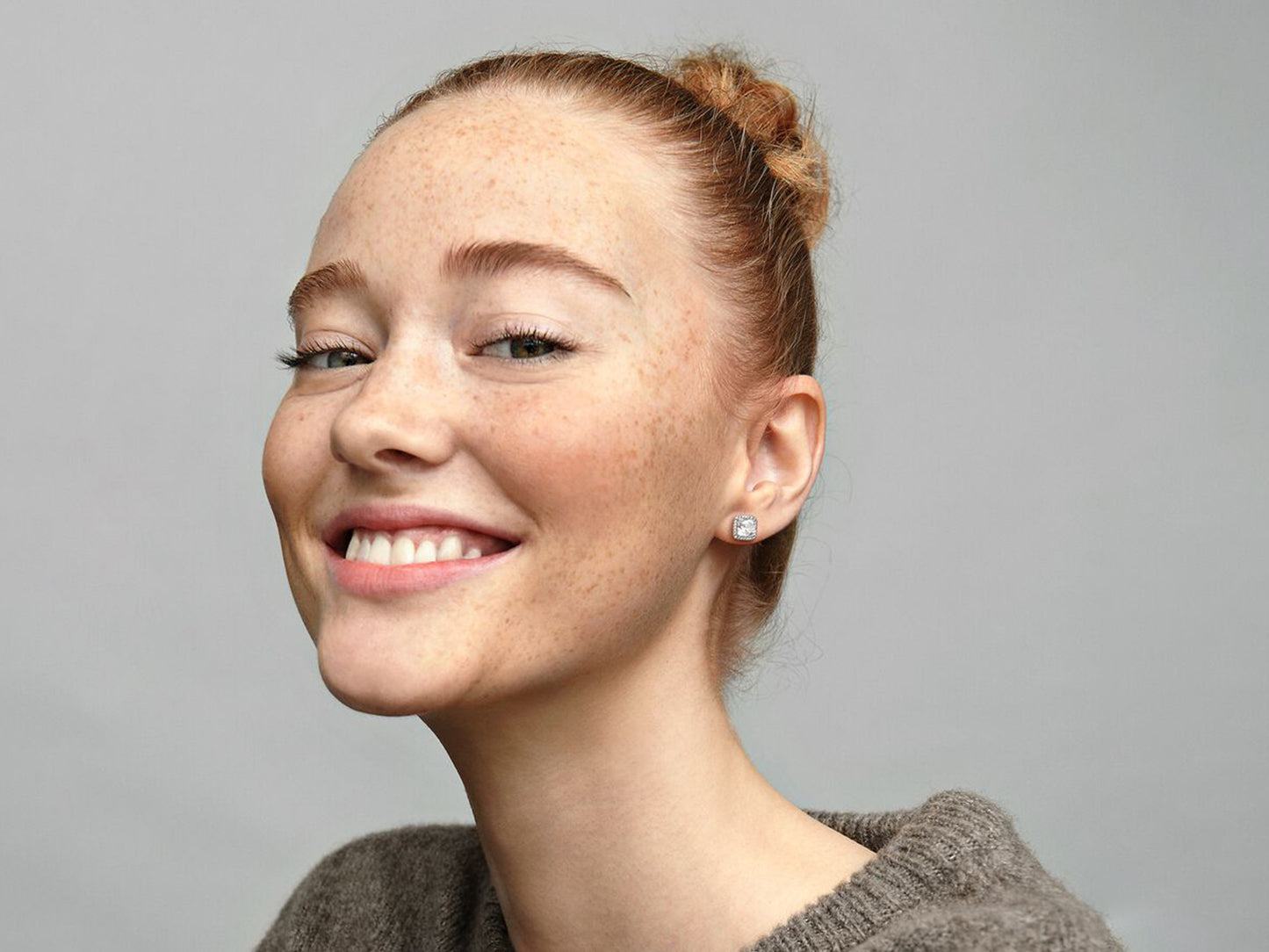 Square Sparkle Halo Stud Earrings