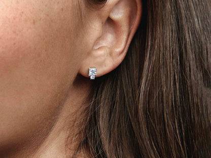 Sparkling Round & Square Earrings