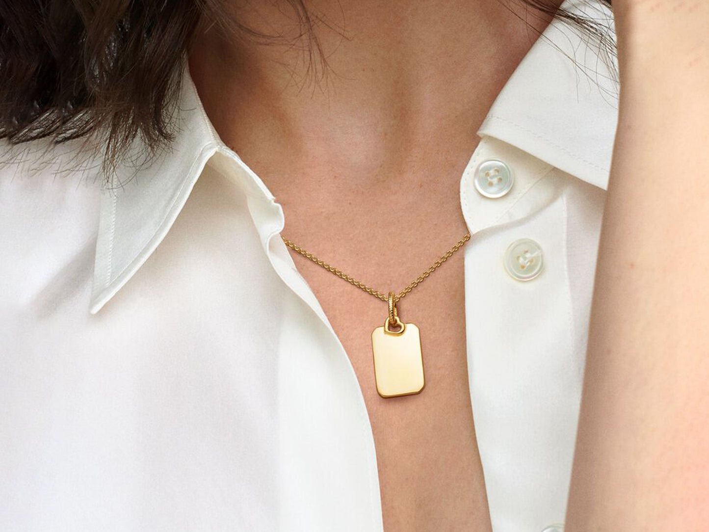 Engravable Rectangle Tag Pendant