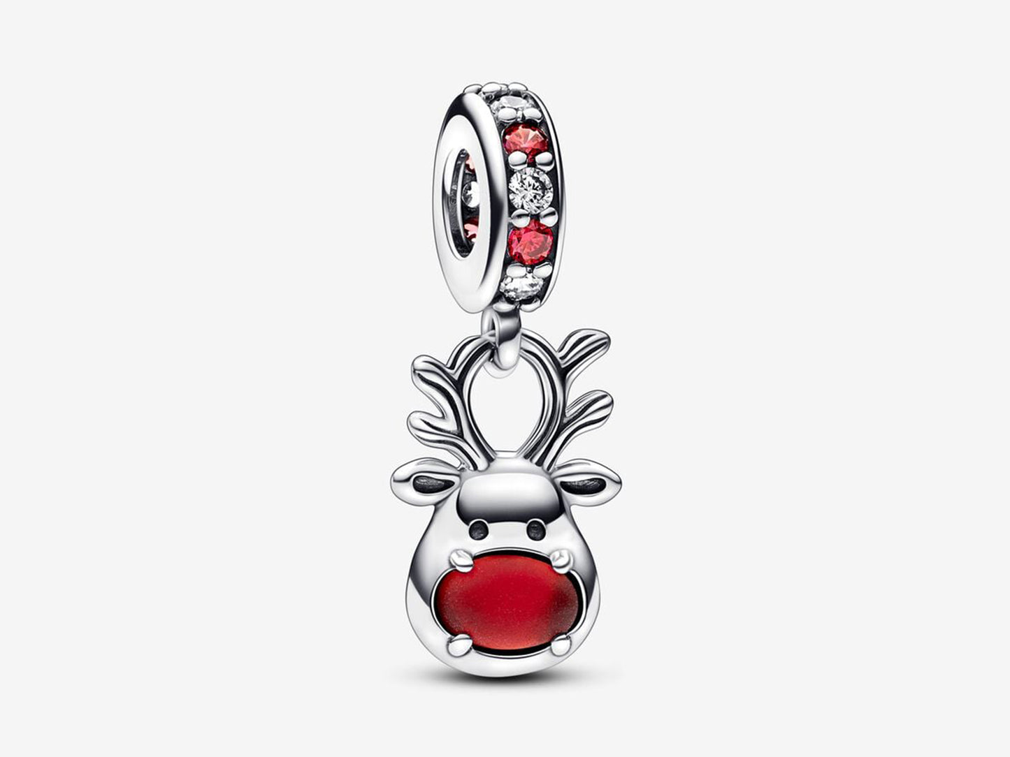 Red Nose Reindeer Murano Dangle Charm