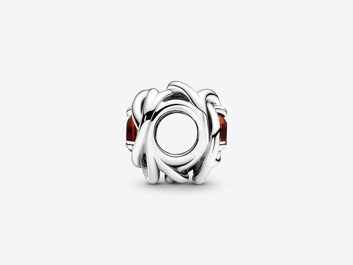January Red Eternity Circle Charm