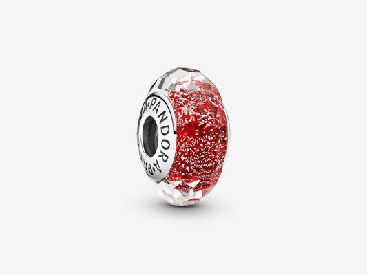 Red Faceted Glass Charm