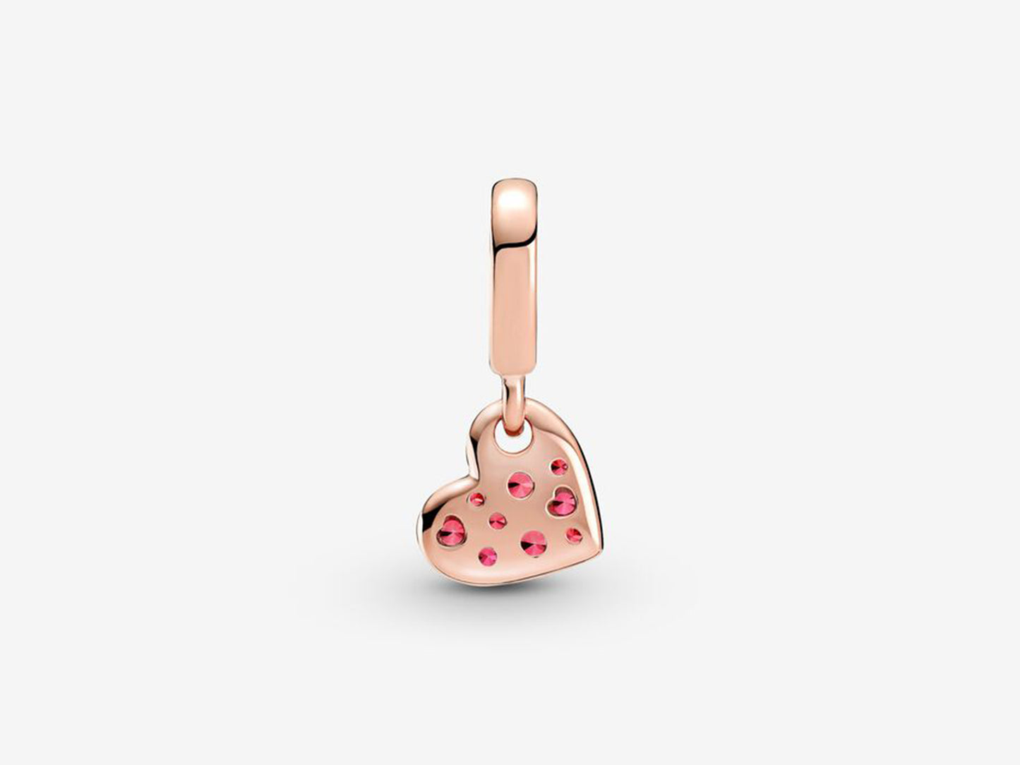 Red Inclined Heart Charm