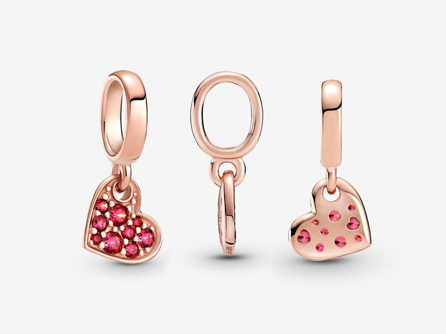 Red Inclined Heart Charm