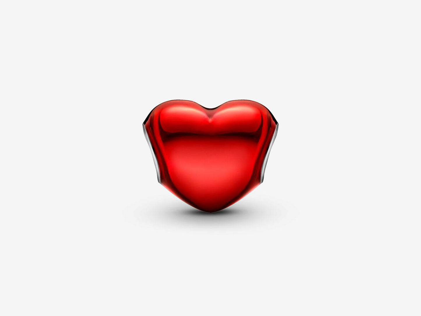 Metallic Red Heart Charm