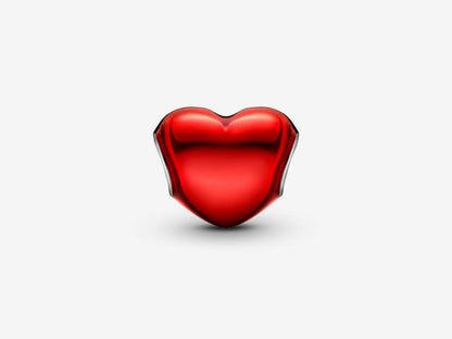 Metallic Red Heart Charm