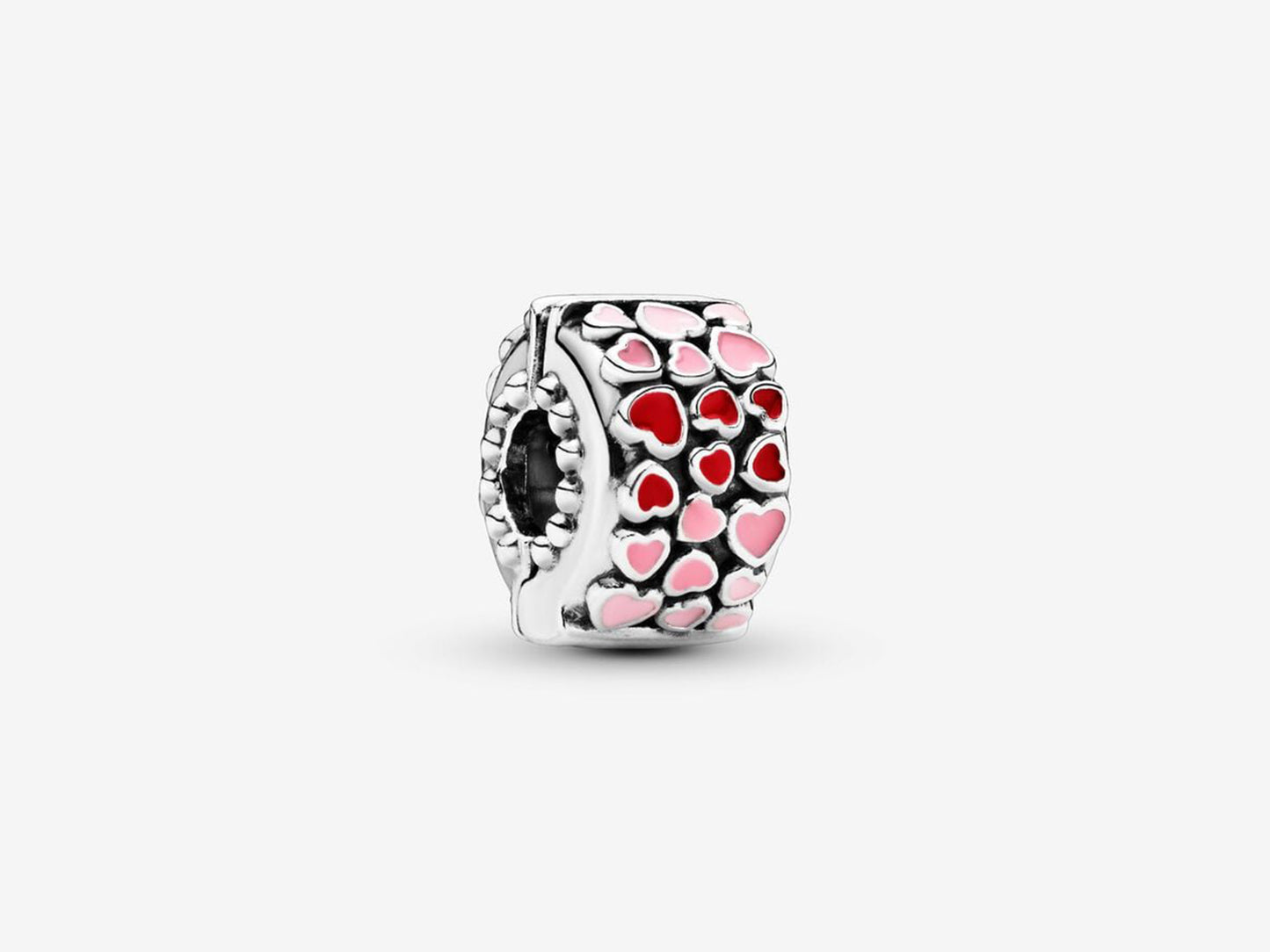 Red Pink Heart Clip Charm