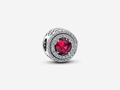 Red Sparkling Leveled Round Charm