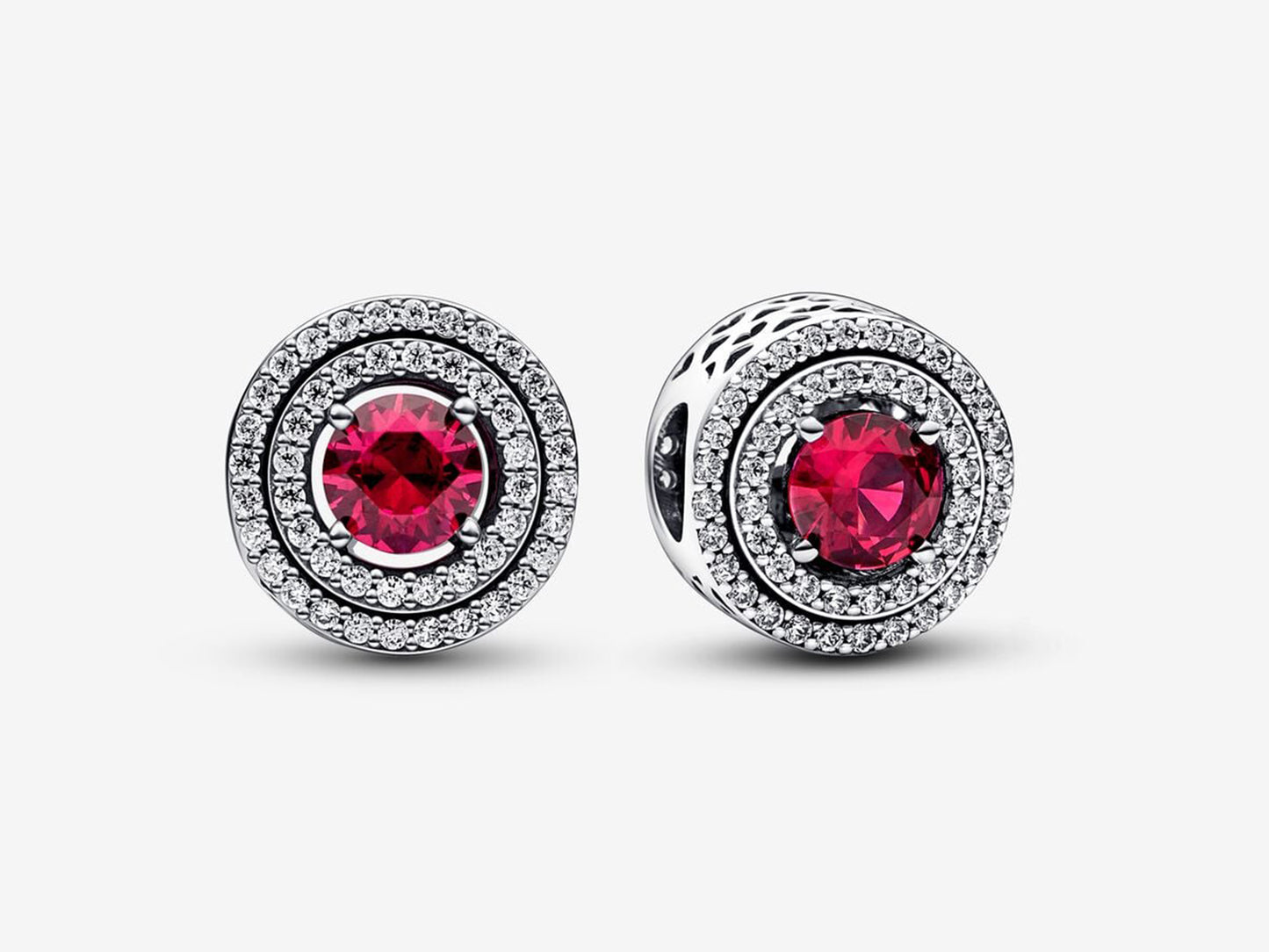 Red Sparkling Leveled Round Charm