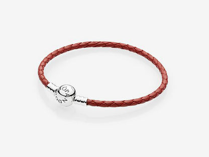 Red Single Wrap Leather Bracelet