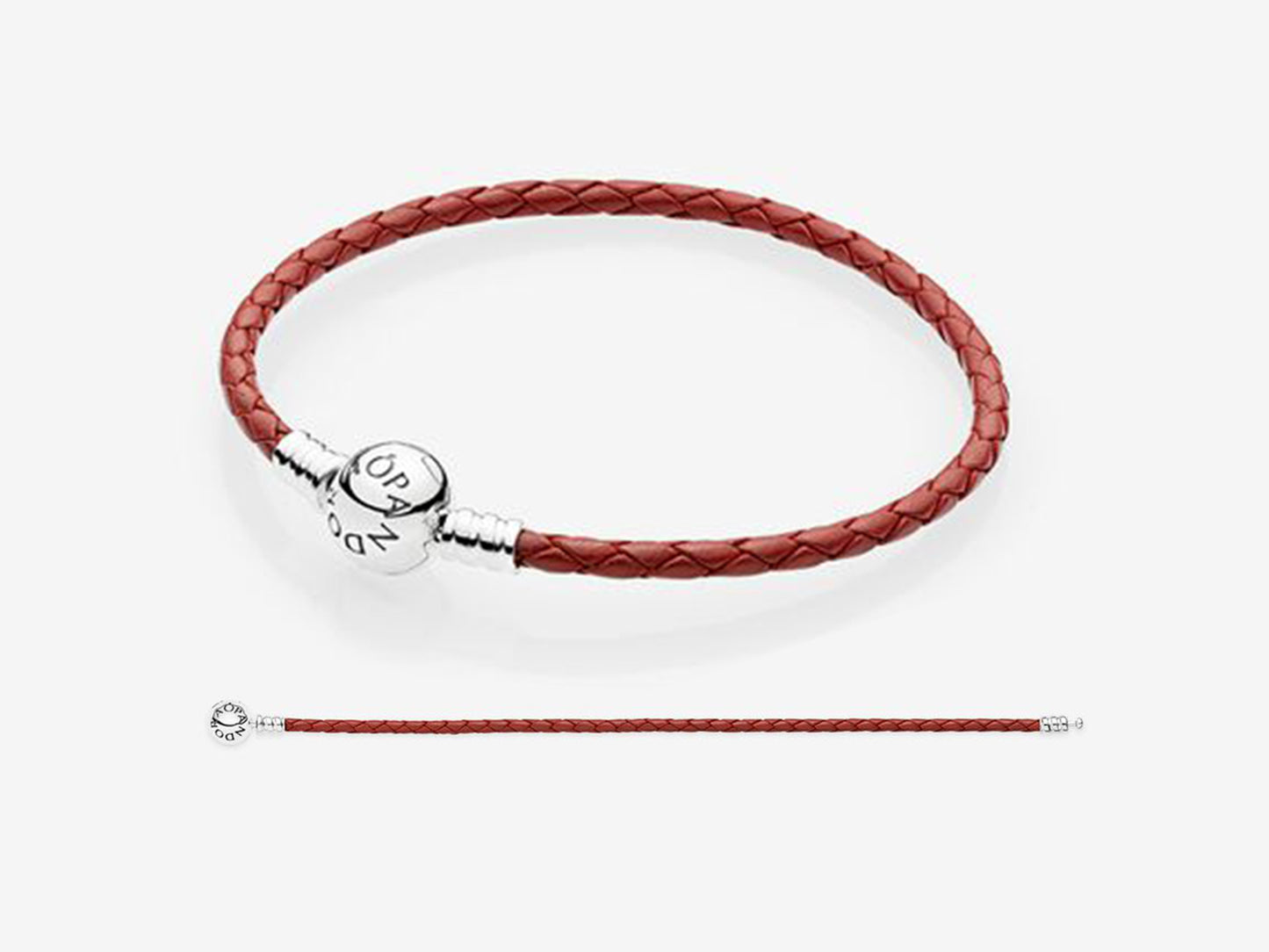 Red Single Wrap Leather Bracelet