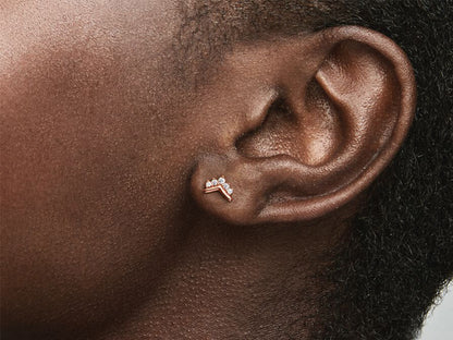 Regal Wishbone Crown Stud Earrings