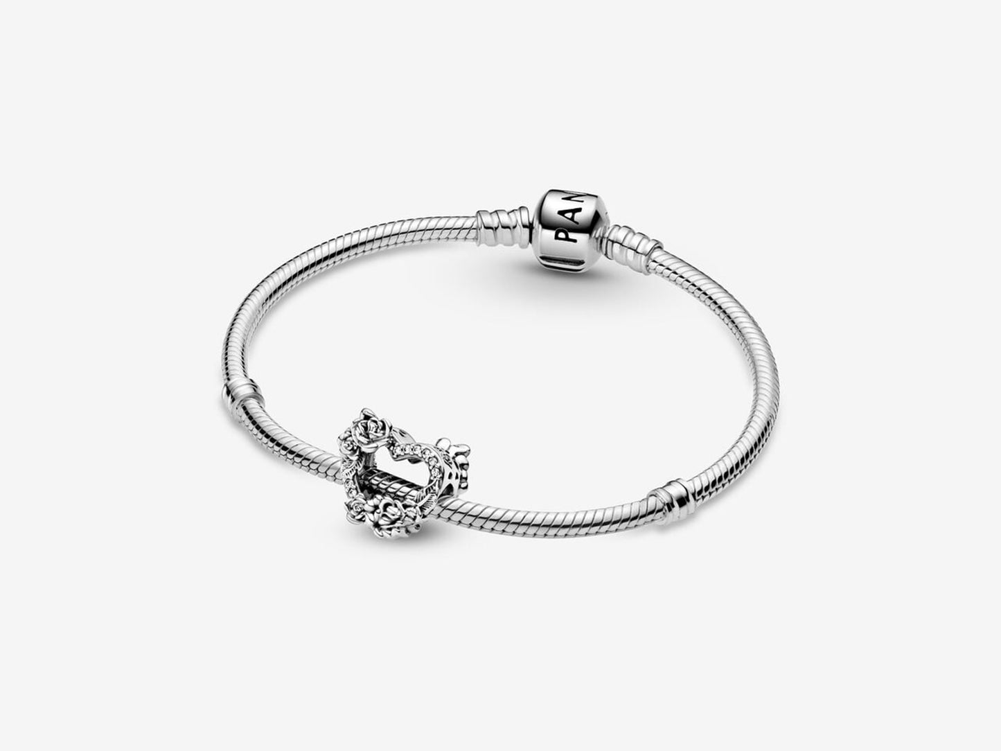 Rose-Adorned Heart Charm