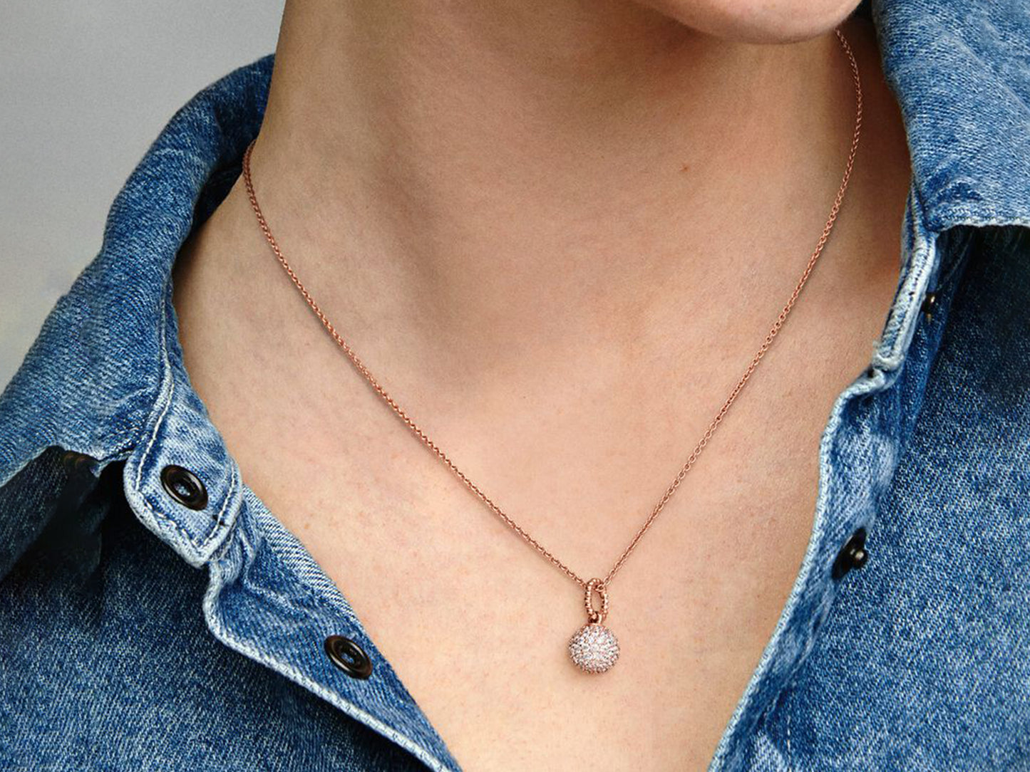 Rose Gold Pavé Ball Pendant