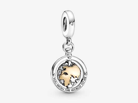 Rotating Earth Globe Charm