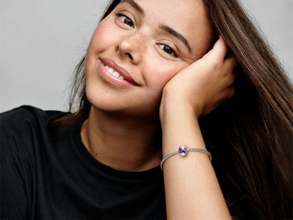 Purple Glass Clip Charm