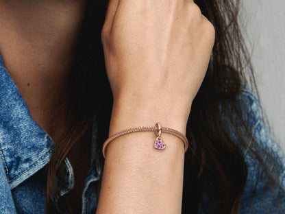 Royal Purple Inclined Heart Charm