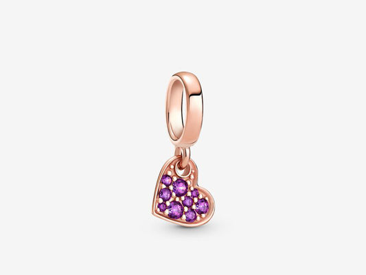 Royal Purple Inclined Heart Charm