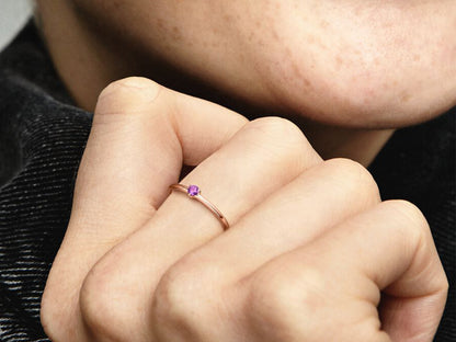 Purple Solitaire Ring