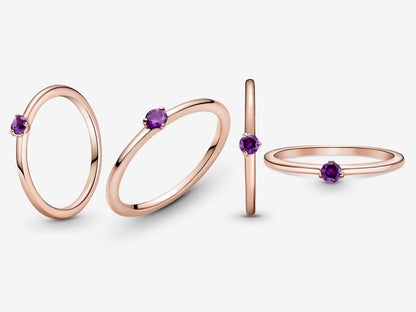 Purple Solitaire Ring