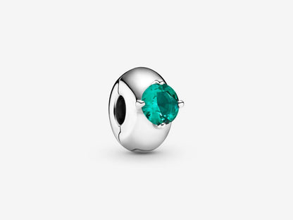 Green Glass Clip Charm