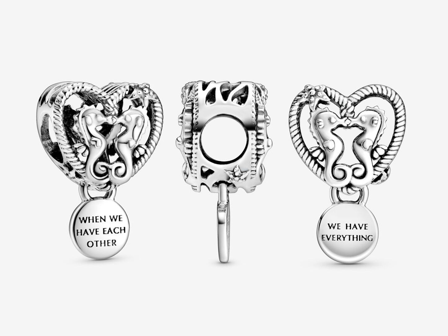 Seahorse Embrace Heart Charm