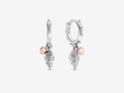 Seashell Heart Hoop Earrings