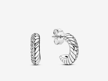 Serpent Chain Charm Stud Earrings