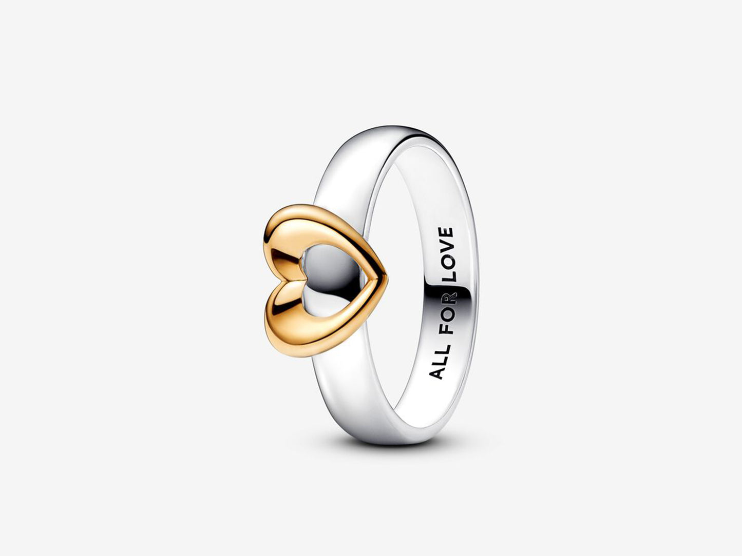 Radiant Two-tone Sliding Heart Ring