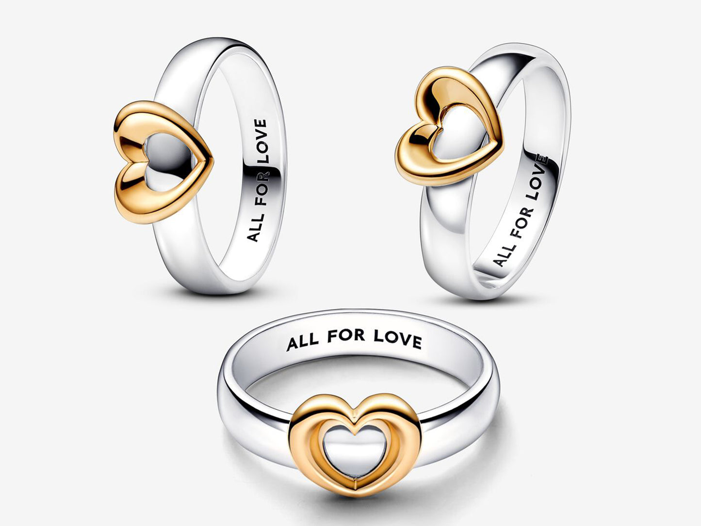 Radiant Two-tone Sliding Heart Ring