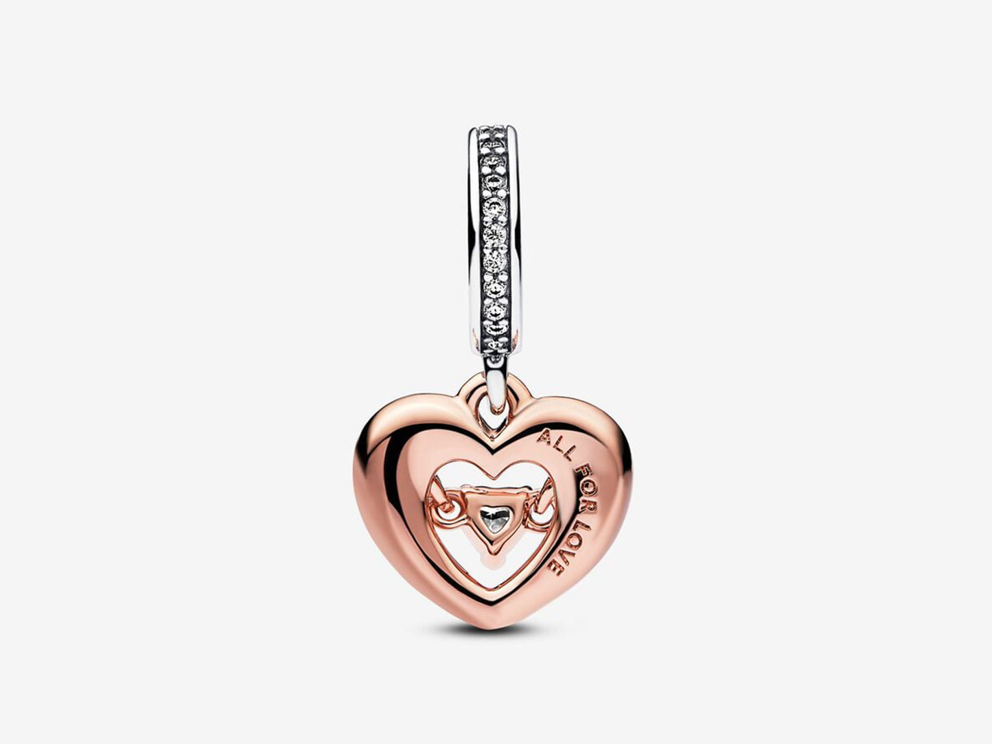 Two-tone Radiant Heart Dangle Charm