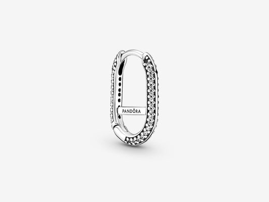 Silver Pavé Link Earring