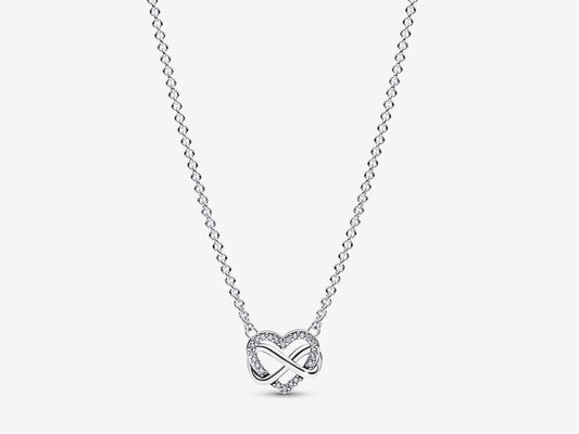 Sparkling Infinity Heart Collier Necklace