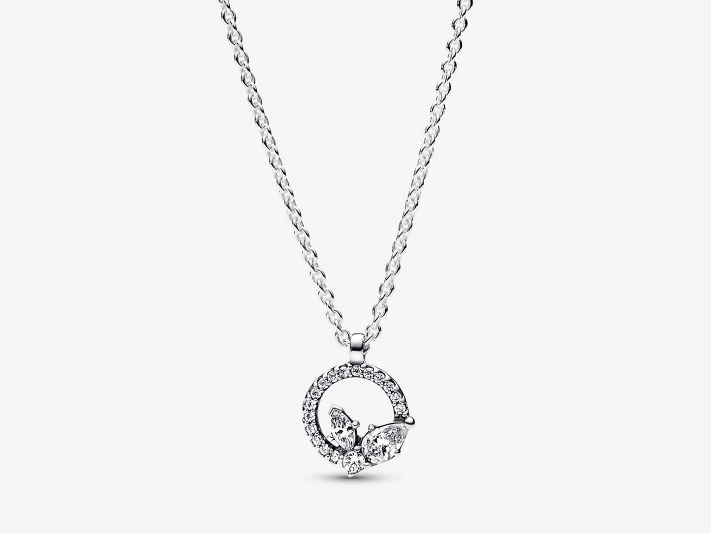 Sparkling Herbarium Circle & Cluster Pendant Necklace