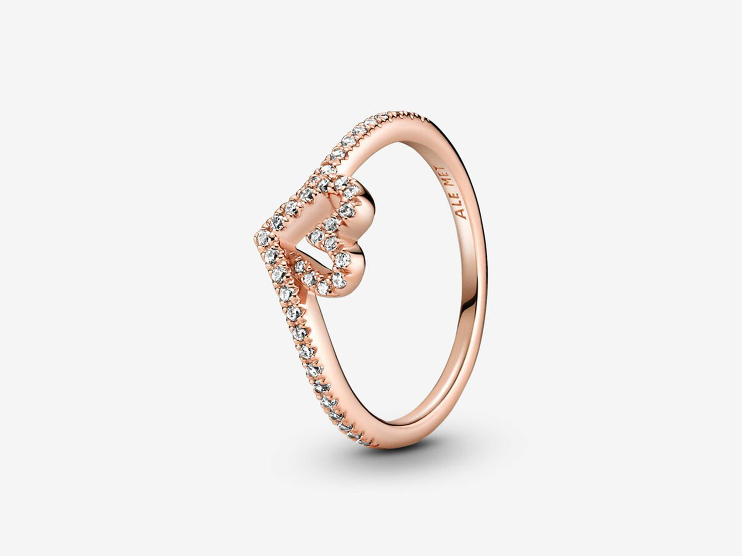 Sparkling Wishbone Heart Ring