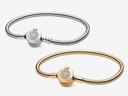 Sparkling Crown O Snake Chain Bracelet